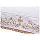 Ivory altar cloth with golden cross, golden and silver flowers s7