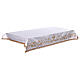 Ivory altar cloth with golden cross, golden and silver flowers s10