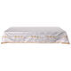 Altar cloth with golden and silver embroidered, cross and ears of wheat, ivory polycotton s2