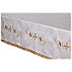 Altar cloth with golden and silver embroidered, cross and ears of wheat, ivory polycotton s8