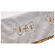 Altar cloth with golden and silver embroidered, cross and ears of wheat, ivory polycotton s12