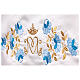 Tovaglia altare mariana fiori blu misto cotone 250x150 cm  s4