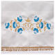 Marian altar tablecloth blue flowers cotton blend 250x150 cm s8