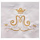 Toalha de altar coroa dourada mariana flores mistura de algodão 250x150 cm s3