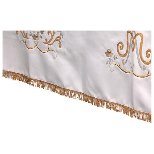 Altar tablecloth gold crown Mariana flowers cotton blend 250x150 cm 14