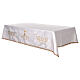 Altar tablecloth gold crown Mariana flowers cotton blend 250x150 cm s6
