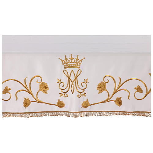 Marian altar cloth with embroidered golden roses, 100x60 in 8