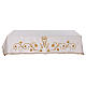 Toalha de altar mariana rosas ouro bordado 250x150 cm s1