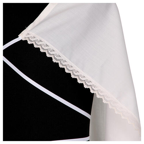 Amikt aus reiner Wolle mit gesticktem JHS-Kreuz – Elfenbeinfarben 4