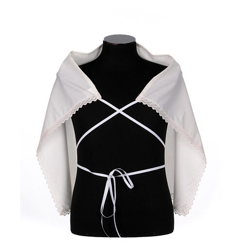 Amikt aus reiner Wolle mit gesticktem JHS-Kreuz – Elfenbeinfarben 6