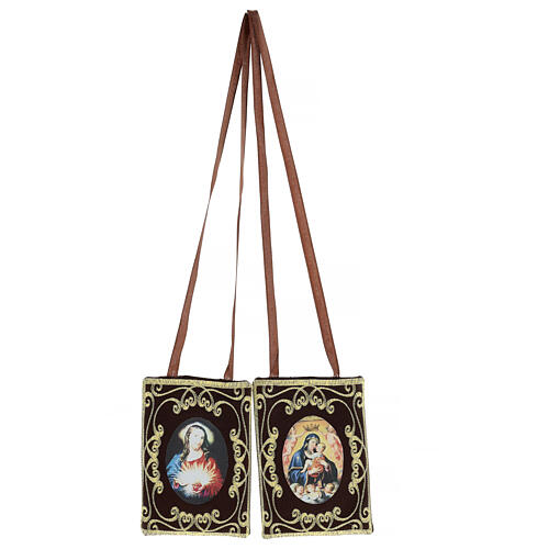 Besticktes Skapulier Madonna del Carmine 10x15 cm 1