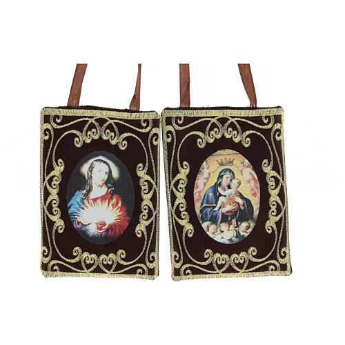 Besticktes Skapulier Madonna del Carmine 10x15 cm 2