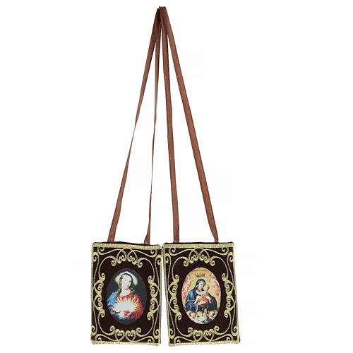Embroidered scapular with Our Lady of Mount Carmel, 4x6 in 1