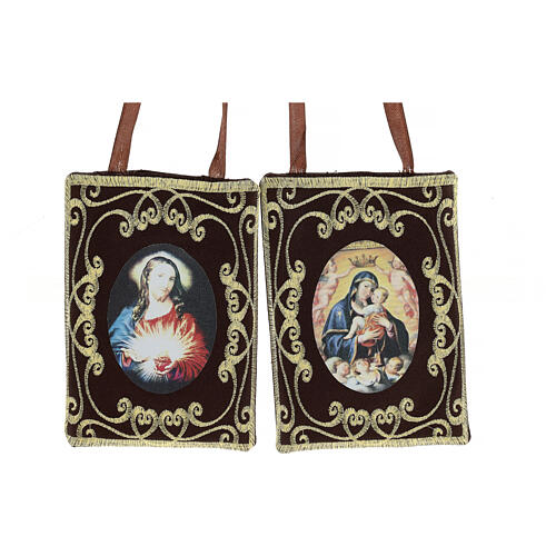 Embroidered scapular with Our Lady of Mount Carmel, 4x6 in 2