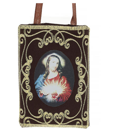 Embroidered scapular with Our Lady of Mount Carmel, 4x6 in 4