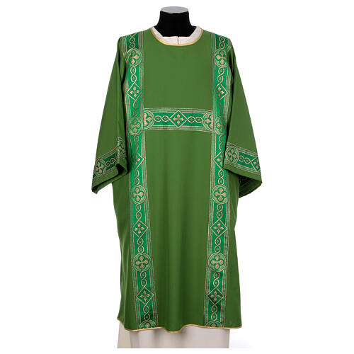 Dalmatic with embroidered galloon, golden crosse, 100% polyester 2