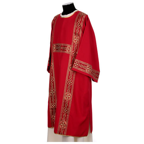 Dalmatic with embroidered galloon, golden crosse, 100% polyester 4
