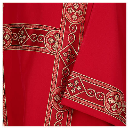 Dalmatic with embroidered galloon, golden crosse, 100% polyester 5