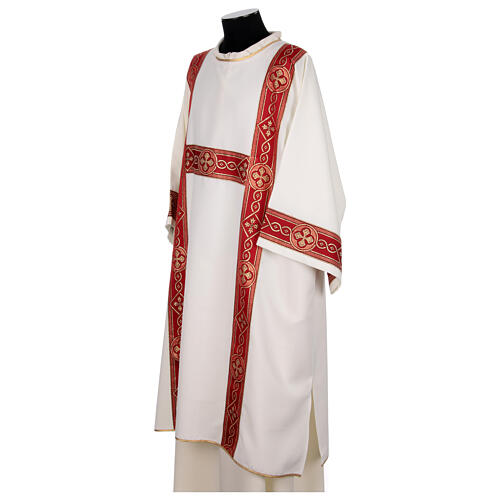 Dalmatic with embroidered galloon, golden crosse, 100% polyester 6