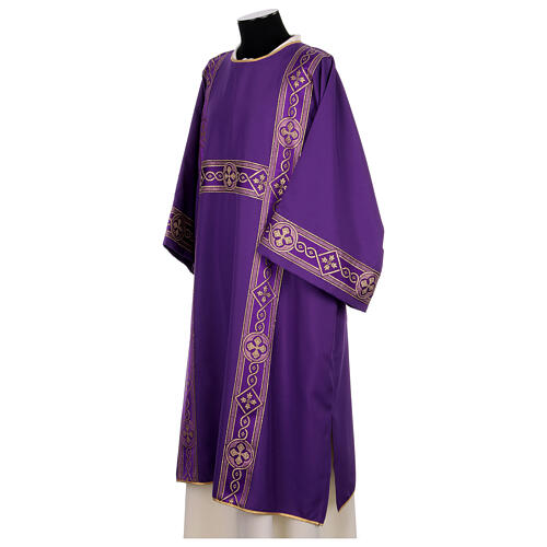 Dalmatic with embroidered galloon, golden crosse, 100% polyester 8
