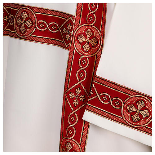 Dalmatic with golden crosses embroidered 100% polyester 7
