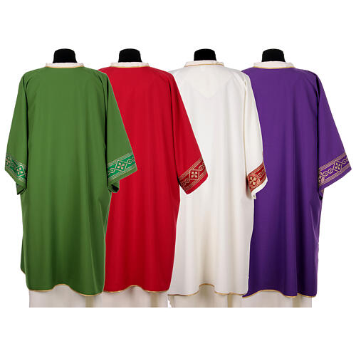 Dalmatic with golden crosses embroidered 100% polyester 10