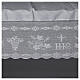 White altar tablecloth leaves lace 100% linen s2