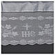 White altar tablecloth leaves lace 100% linen s4
