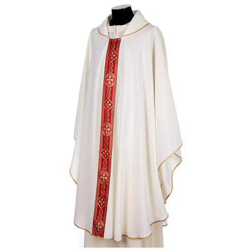 Kasel mit goldbesticktem Mittelstab – vier liturgische Farben, Polyester 6