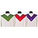 Chasuble bande brodée croix dorées 4 couleurs liturgiques polyester s12