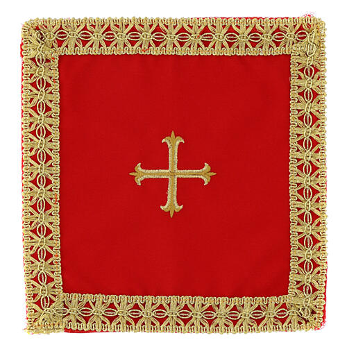 Palla mit Kreuzstickerei, Polyester mit herausnehmbarer Einlage – 18 × 18 cm, in vier liturgischen Farben 4
