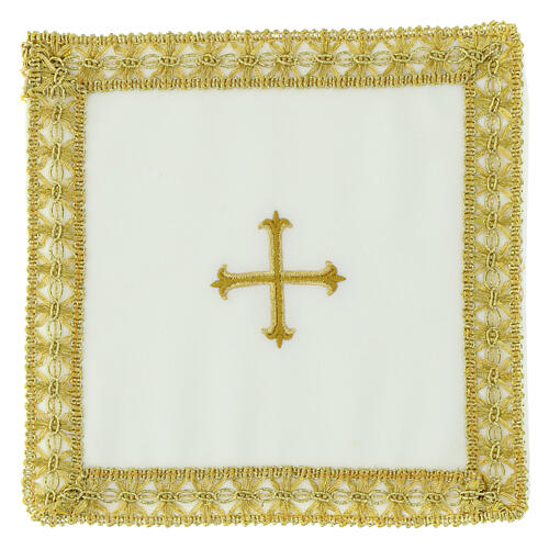 Palla mit Kreuzstickerei, Polyester mit herausnehmbarer Einlage – 18 × 18 cm, in vier liturgischen Farben 5