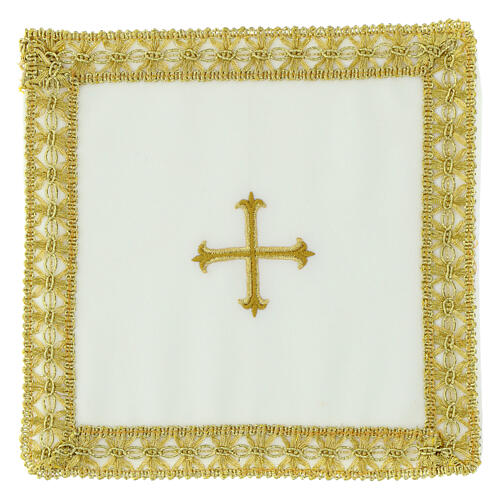 Véu cálice cruz bordada ouro forex removível 5