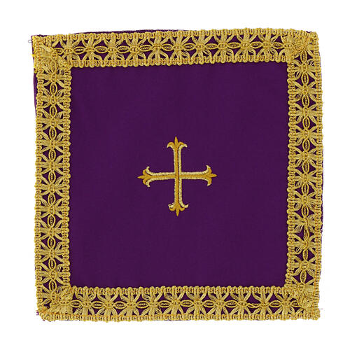 Véu cálice cruz bordada ouro forex removível 8