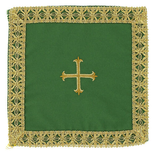 Removable forex gold embroidered cross chalice cover 1