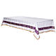 Altar cloth with purple galloon with embroidered crosses, 100% linen s5