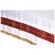 White altar cloth with red galloon, golden crosses, 100% linen s7