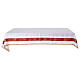 Nappe blanche 100% lin bande rouge croix s1