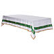 Altar cloth with green galloon, golden crosses, 100% linen s5