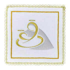 Conjunto de Altar Nascimento seda algodão bordado ouro meio fino