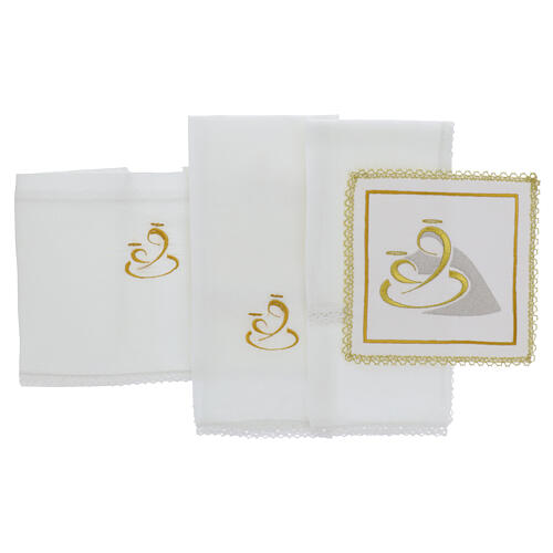 Mass altar linens, silk cotton with medium fine gold embroidery Birth 2