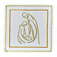 Conjunto de altar Sagrada Família linho bordado ouro meio fino s1