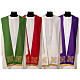 Priest stole with square embroidery and crystals, Vatican fabric, 4 colours s1