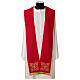 Priest stole with square embroidery and crystals, Vatican fabric, 4 colours s4
