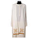 Priest stole with square embroidery and crystals, Vatican fabric, 4 colours s6