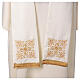 Priest stole with square embroidery and crystals, Vatican fabric, 4 colours s7