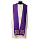 Priest stole with square embroidery and crystals, Vatican fabric, 4 colours s8