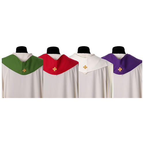 Étole tissu Vatican broderie carré avec cristaux 4 couleurs 10