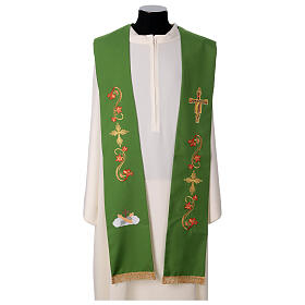 Stuła haftowana - symbole franciszkańskie, materiał poliester