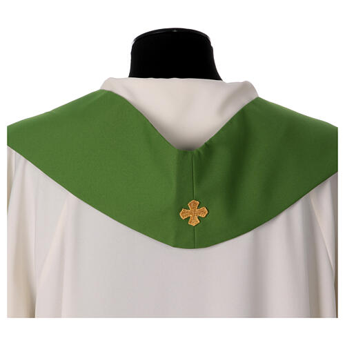 Estola símbolos franciscanos bordados tecido poliéster 11